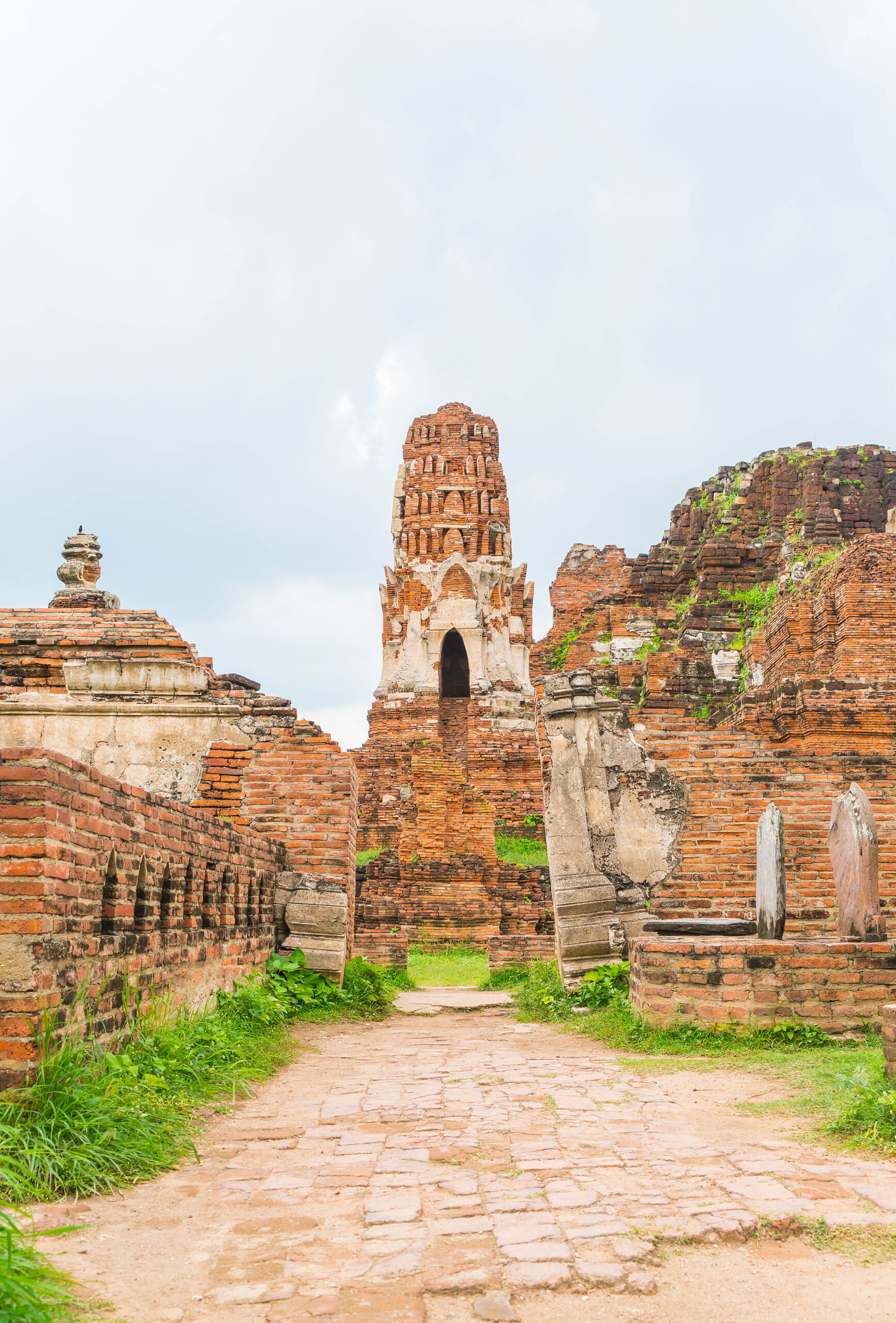 beautiful old architecture historic of Ayutthaya in Thailand - boost up color processing style