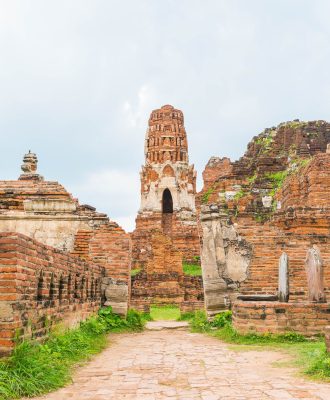 beautiful old architecture historic of Ayutthaya in Thailand - boost up color processing style